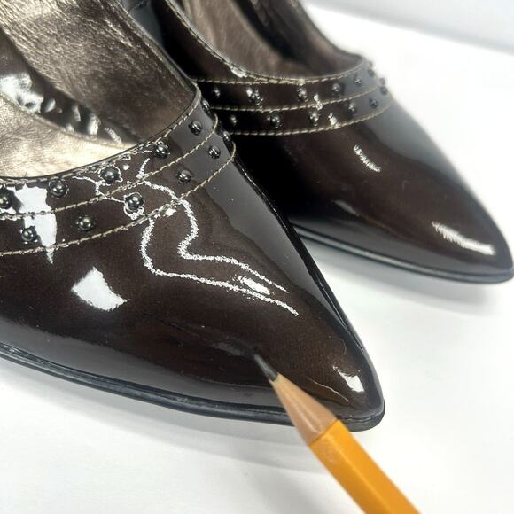 Sofft Womens 1052715 Chocolate Brown Patent Leather Pointed Toe Pump Heels Sz 9M - Picture 11 of 12